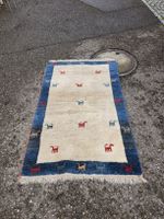 teppich beige blau mit Tiermotiven gebraucht