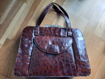 Vintage Kroko-Tasche, Echtleder, 40er Jahre