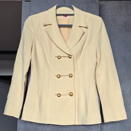 🐸 JACKE KURZ BLAZER TRENDFARBE BUTTER YELLOW BUTTERGELB S