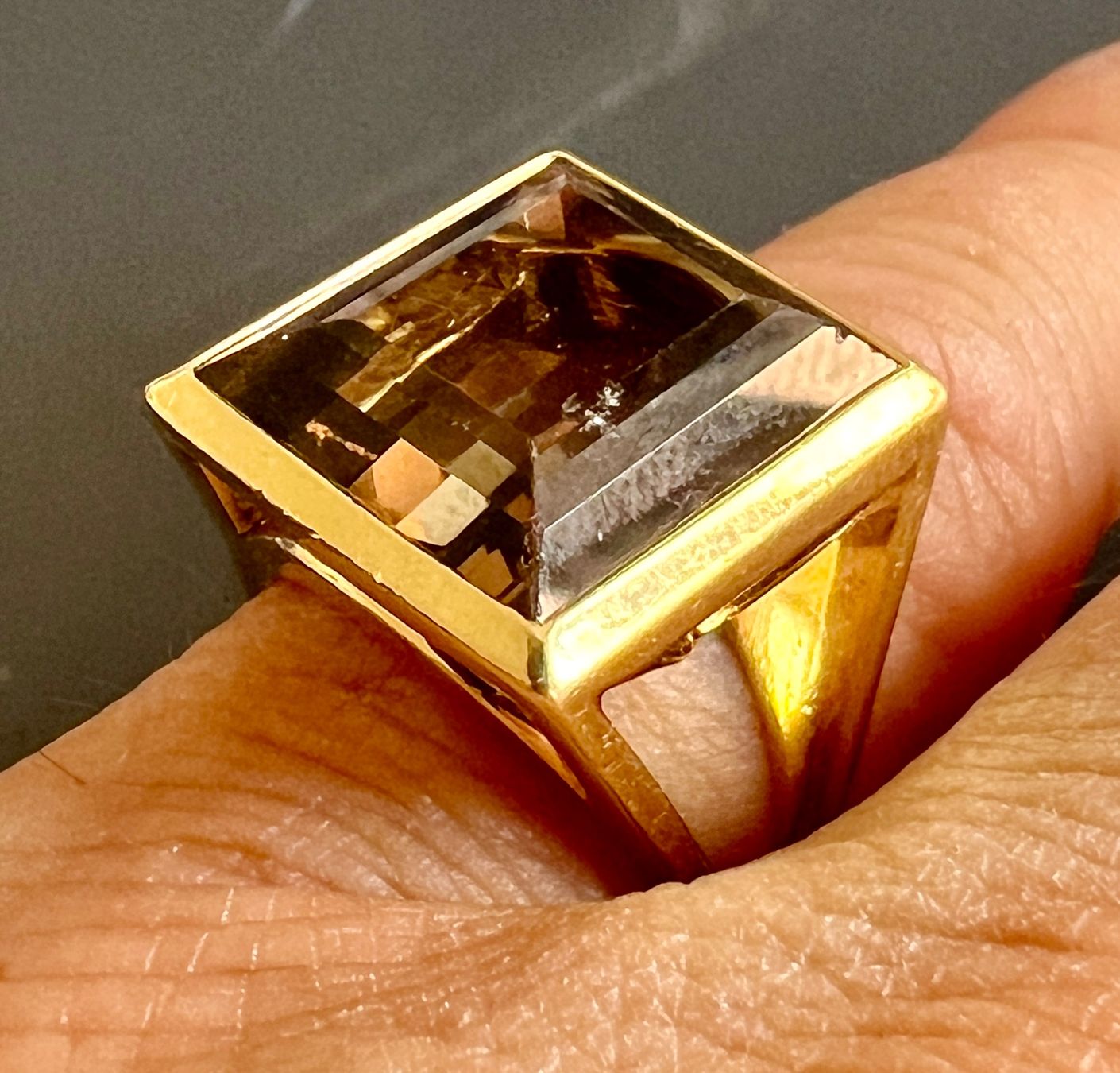Ringe: Gold-Ring 18 K mit Rauchquarz – Gebraucht aus Chur von Penting1935 8