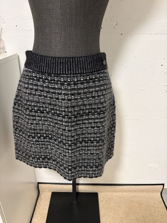 Chanel Rock Tweed Mohair schwarz grau Grösse 36 38