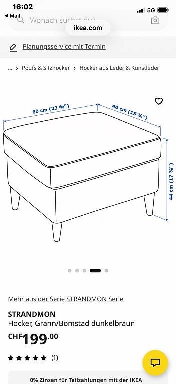 Ikea Sgabelli: Ikea strandmon hocker leder braun – Nuovo (secondo la descrizione) da Dübendorf venduto da rocki07 2