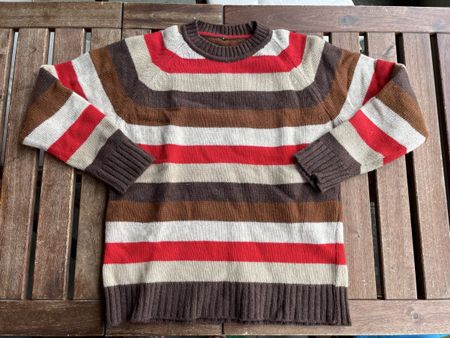 Wollpullover Zara gestreift , Grösse 140 braun rot beige