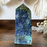 ✲ Azurit Chrysokoll Malachit Obelisk ✲ 136g/85mm Turm Spitze
