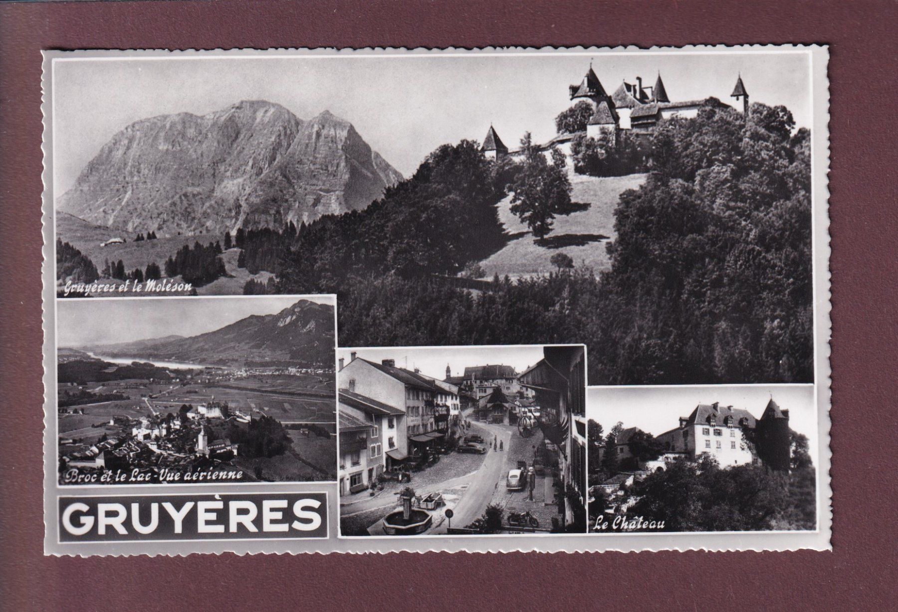 Cartoline postali: GRUYERES - 4 images – Usato da Pully venduto da nicecards