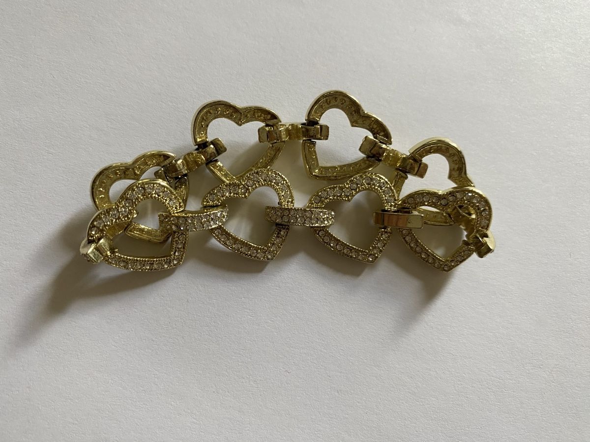 Bracciali & Braccialetti: Modeschmuck Herzarmband vergoldet mit Strass-Steinen – Usato da Zürich venduto da sus_k5bd 2