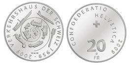 20 FRANKEN 2009 50 Jahre Verkehrshaus der Schweiz PP SILBER