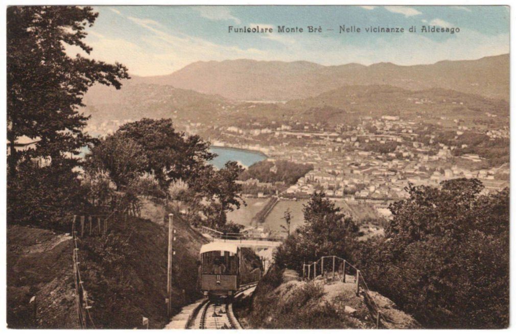 Cartoline postali: Lugano mit Standseilbahn Monte Bré – Usato da Binningen venduto da Mountainrider