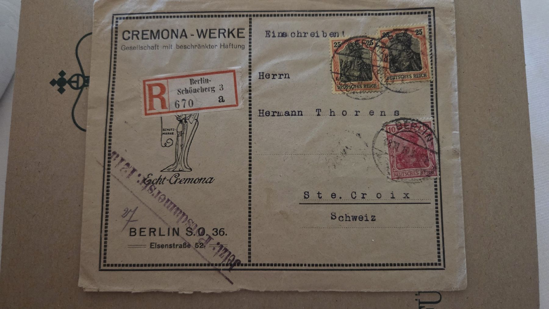 Tutti i francobolli: 1919 Einschreiben Brief Deutsches Reich – Usato da Arni AG venduto da Moth68