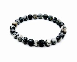 Onyx Armband Onyx-Marble Grau Heilsteine/Natursteine