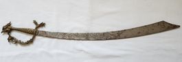 Vintage Orient Säbel Skimitar Schwert Drachenkopf Knauf 83cm