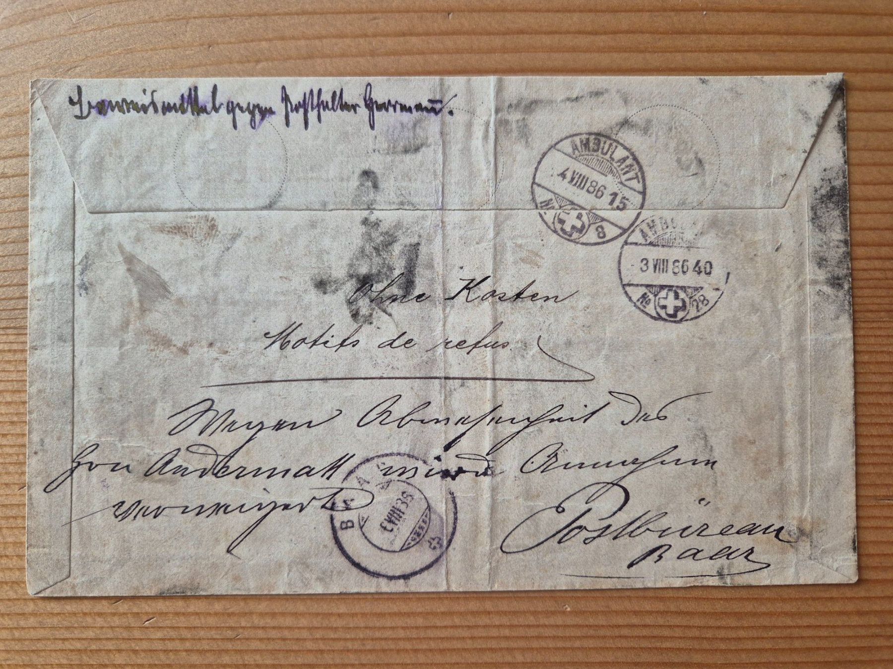 Alle Briefmarken: CH-Einzugsmandat Steffisburg 1886 gem. Bilder – Gebraucht aus Oberuzwil von ceeg7 1