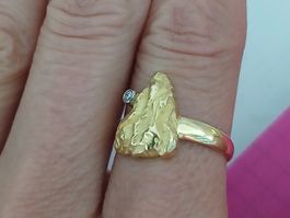 750 Goldring von juwelier in grösse 54 diamant in weissgold