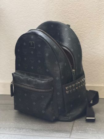 MCM Rucksack Schwarz Leder guter Zustand mit Staubbeutel