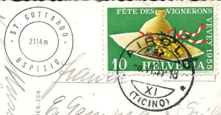 Ansichtskarten: Gotthard - Hospiz Fliegerdenkmal – Gebraucht aus Aarau von kufi44 1