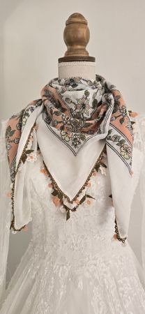 Handbemalung und handgestrickte baumwolle Schal, Neu! 🌸