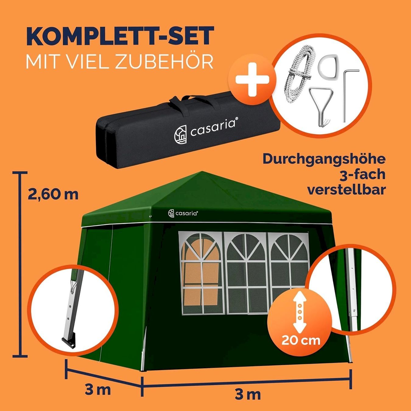 Tende & Padiglioni: Faltpavillon Capri 3x3m + 4 Seitenwänden – Nuovo e nell'imballaggio originale da Bottighofen venduto da zaap 7