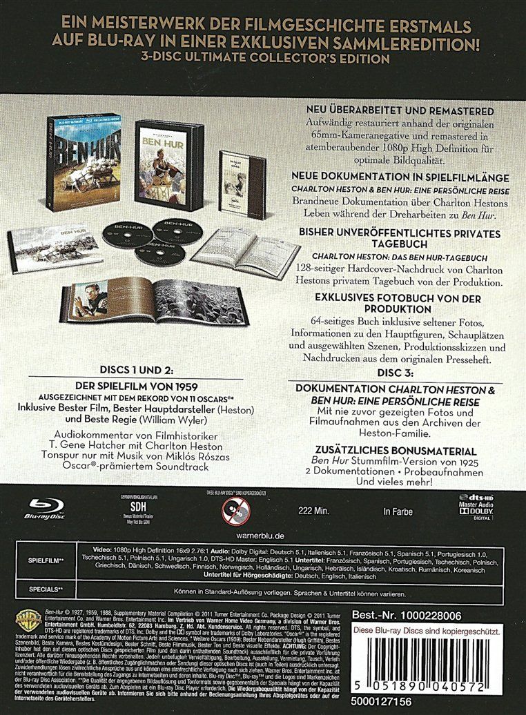 Tutti i DVDs: Ben Hur - Collector's Edition [Blu-ray] – Usato da Reckingen VS venduto da Melando 1