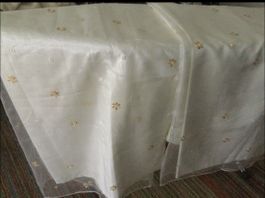 Gardinen, Blickdicht, Creme Weiss, Stickerei