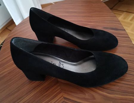Schwarze Pumps, samt ig, Gr. 36