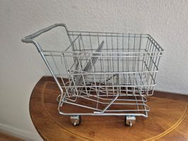 Mini Einkaufswagen Metall Kinder Wagen Deko Retro Rollen