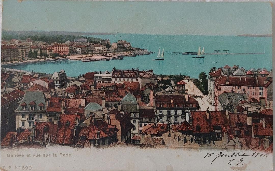 Cartoline postali: GENÈVE et vue de la Rade - 1904 – Usato da Delémont venduto da Domdom1