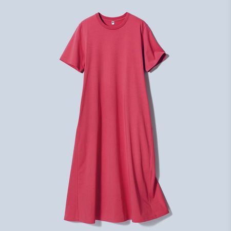 Uniqlo Airism T-Shirt Kleid pink Baumwolle