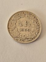 1/2 Fr. 1909 Münze Helvetia guter Zustand