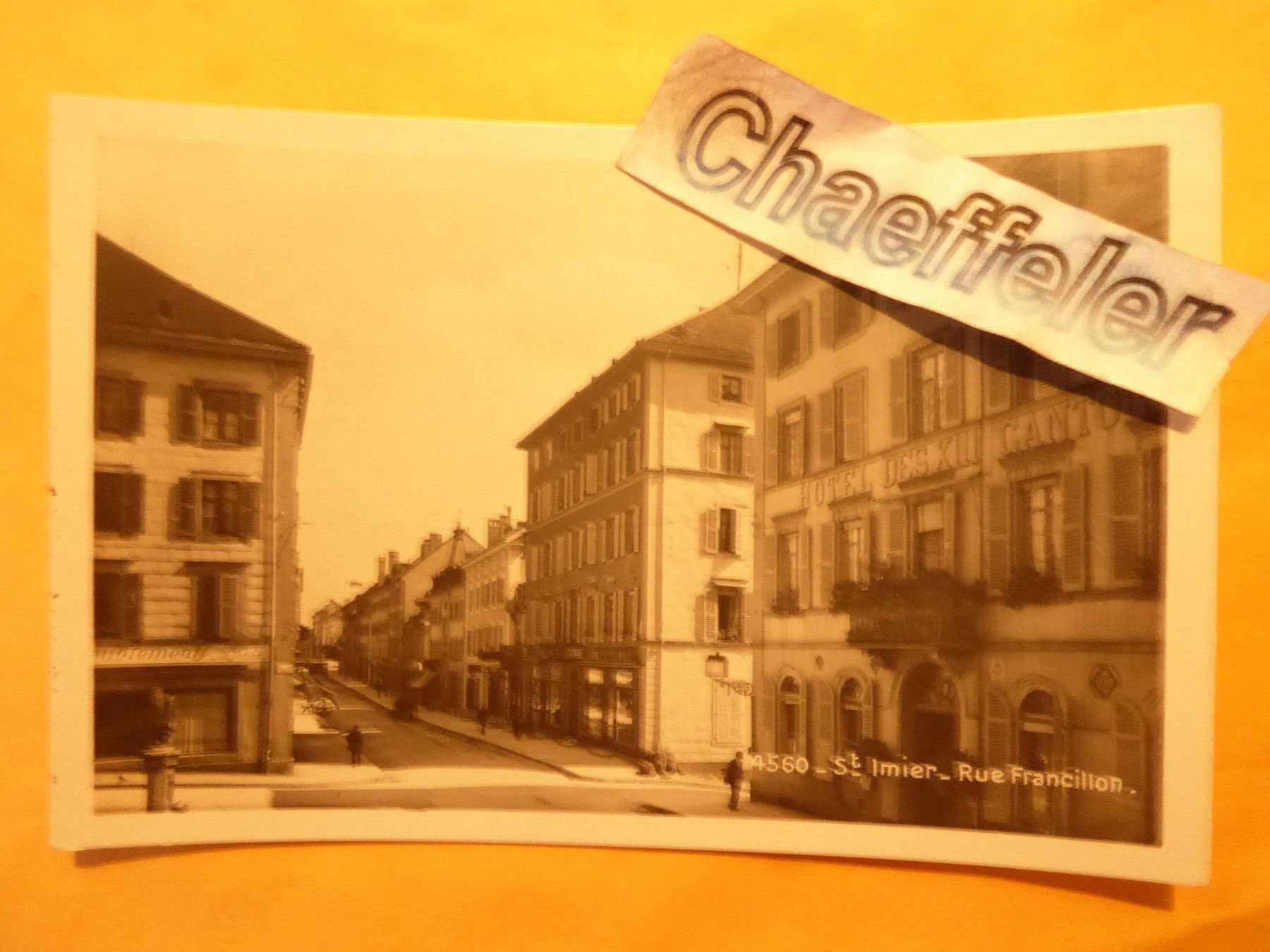 Cartoline postali: 4560 St. Imier, Rue Francillon – Usato da Zürich venduto da Chaeffeler