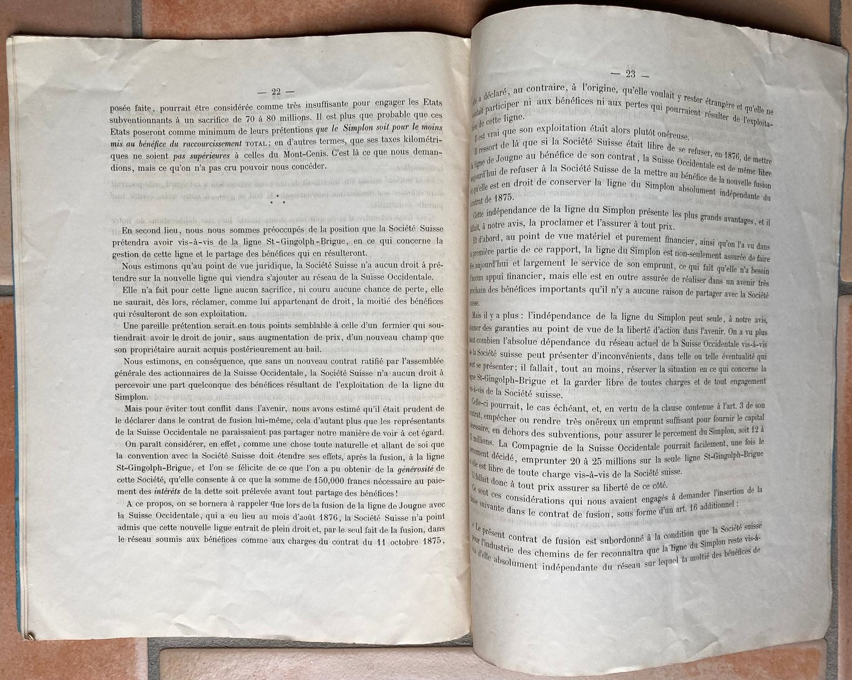 Documenti: Compagnie du Chemin de Fer du Simplon - Rapport de 1881 – Usato da Versoix venduto da Decapod 6