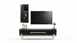 Modernes Lowboard Luxus RTV TV-Ständer Schwarz Gold