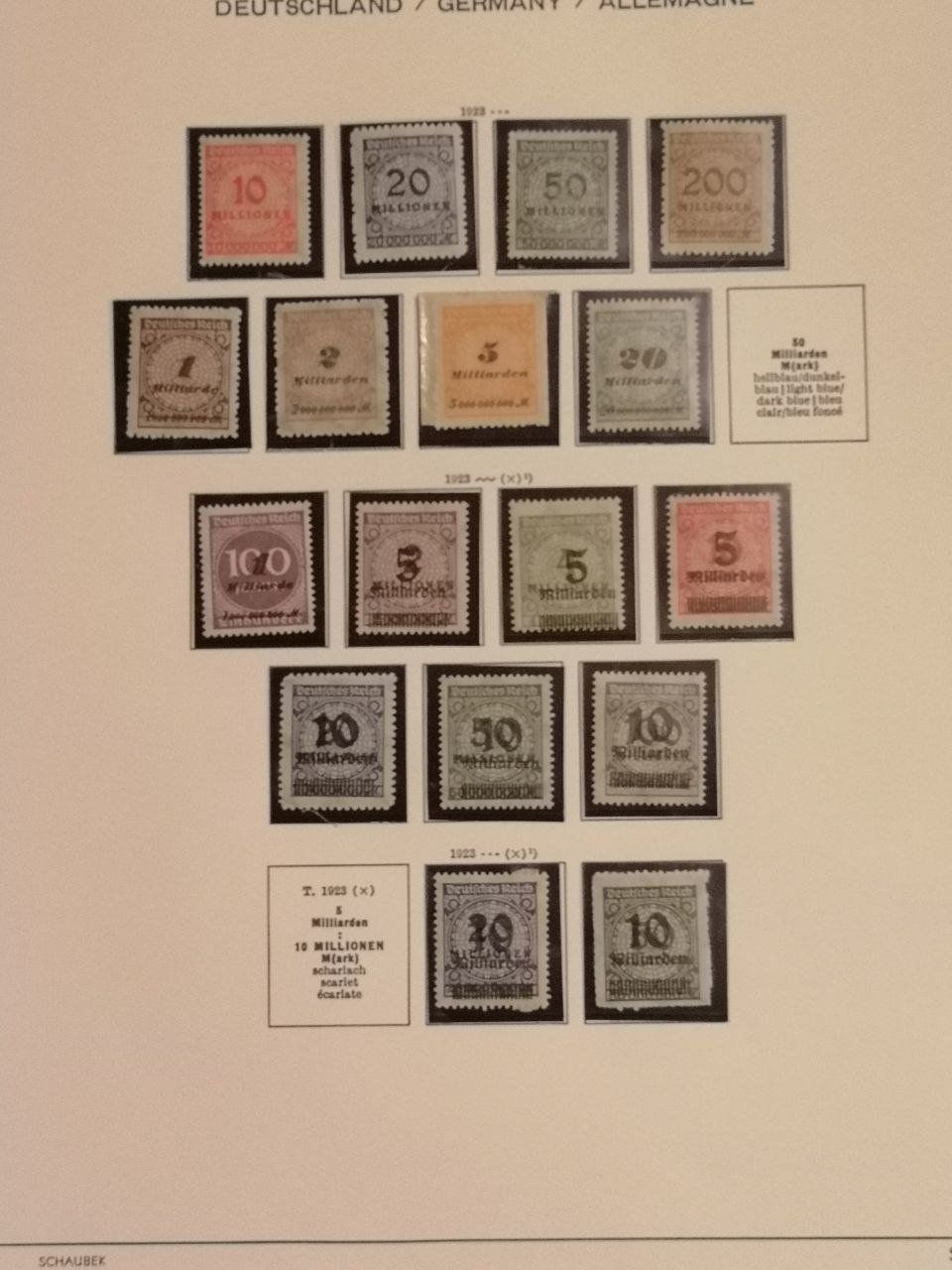 Tutti i francobolli: Deutsche Briefmarken 1920-1923. 10 Seiten. – Usato da Bern venduto da Yunkom 5