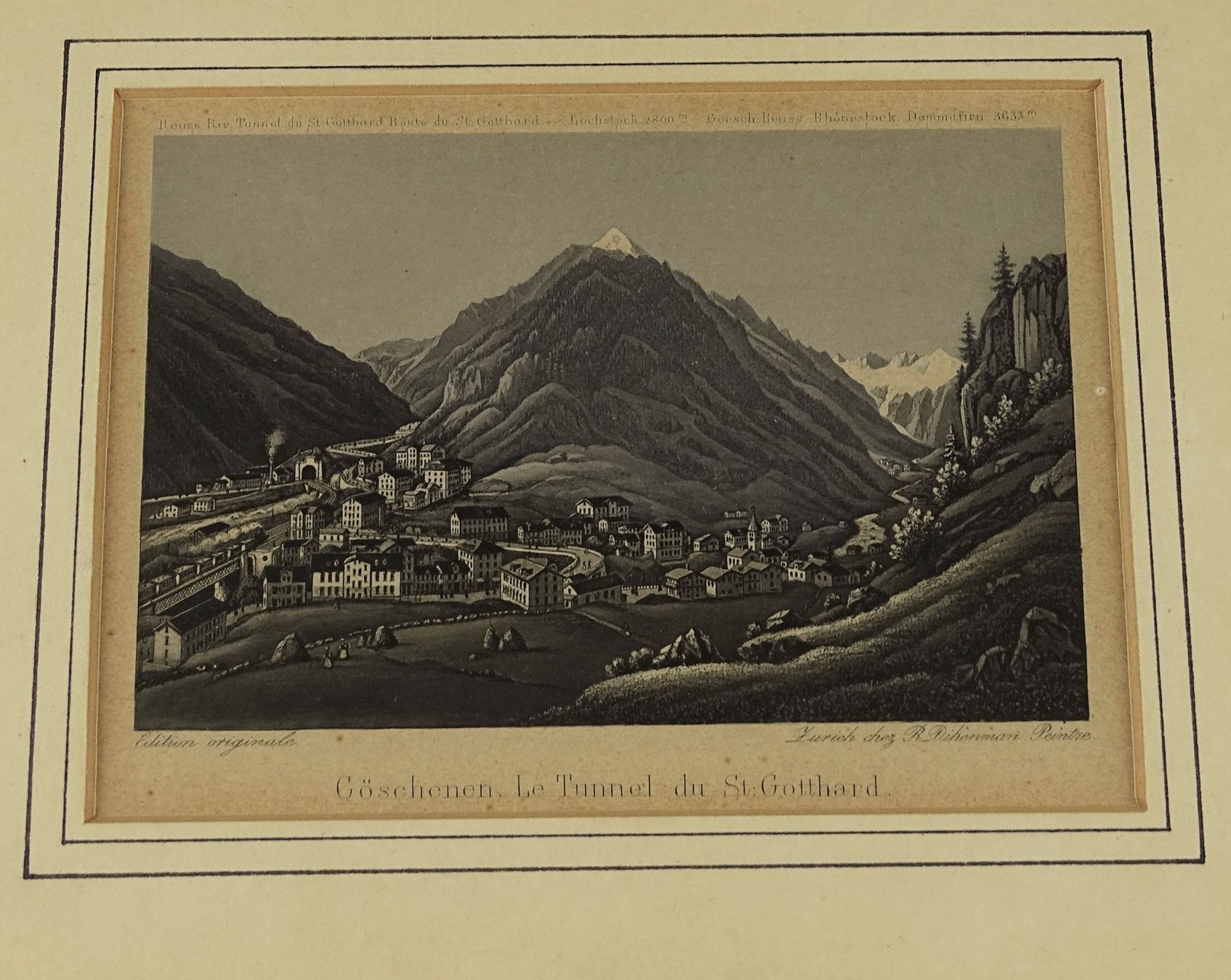 Incisioni: GÖSCHENEN, AQUATINTA UM 1885 – Usato da Grüningen venduto da Kartensammler 1