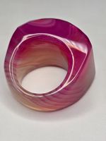 Pink crystal Agate Fullstone Fingerring