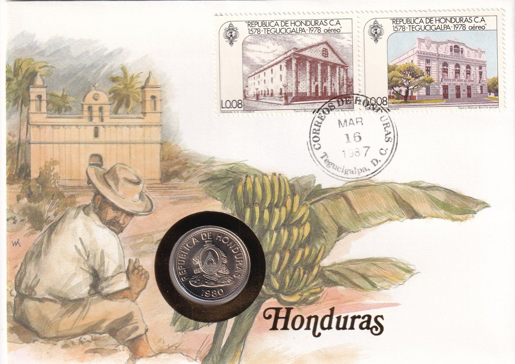 Tutti le monete: Münzbrief   Honduras – Usato da Neuchâtel venduto da karlpierrino