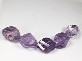 facettierte Amethyst Perlen 32 x 23mm 5Stk.