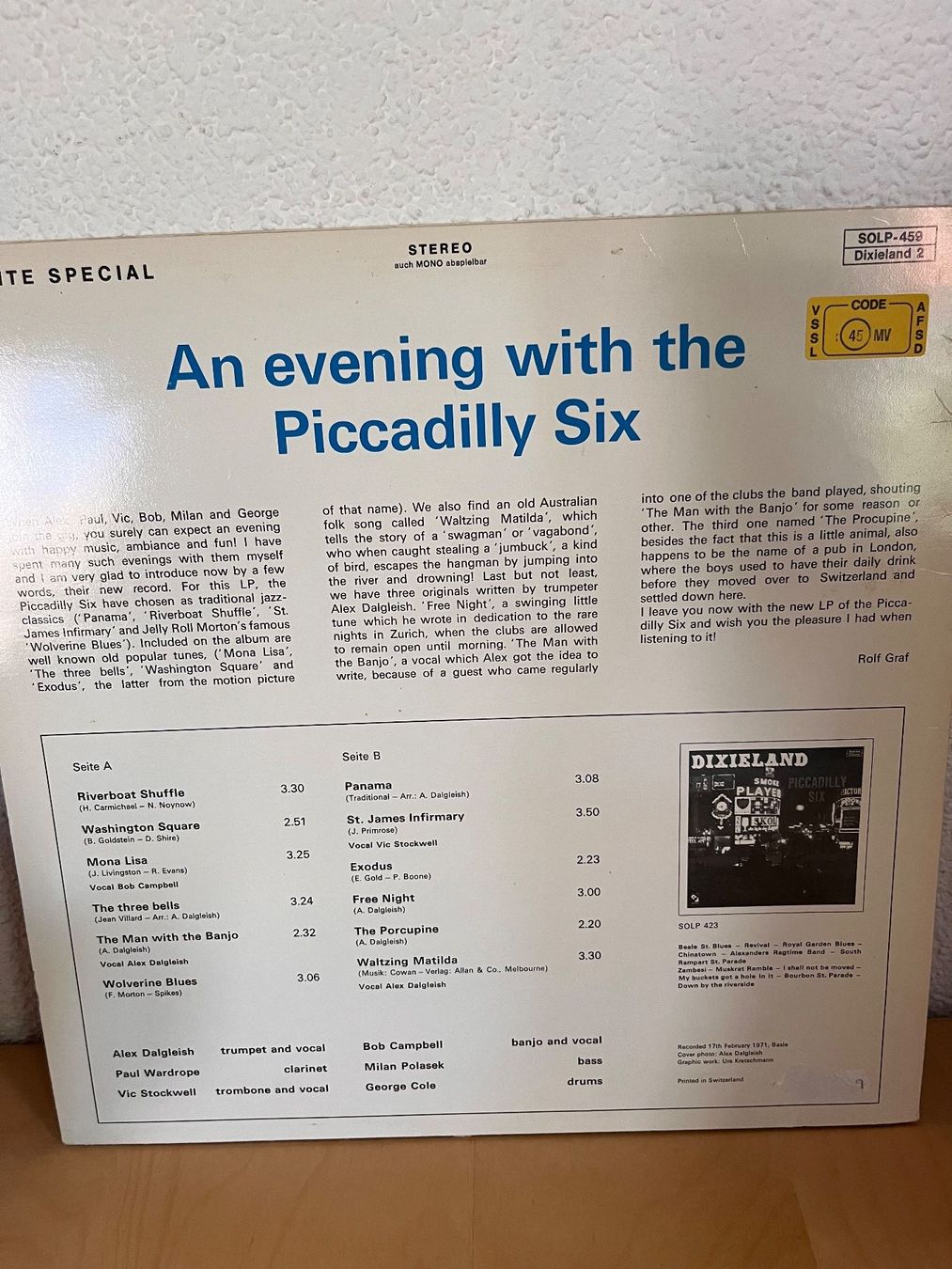 Dischi in vinile: An evening with the Piccadilly Six, Schallplatte – Usato da Rüdlingen venduto da Timber_11 1