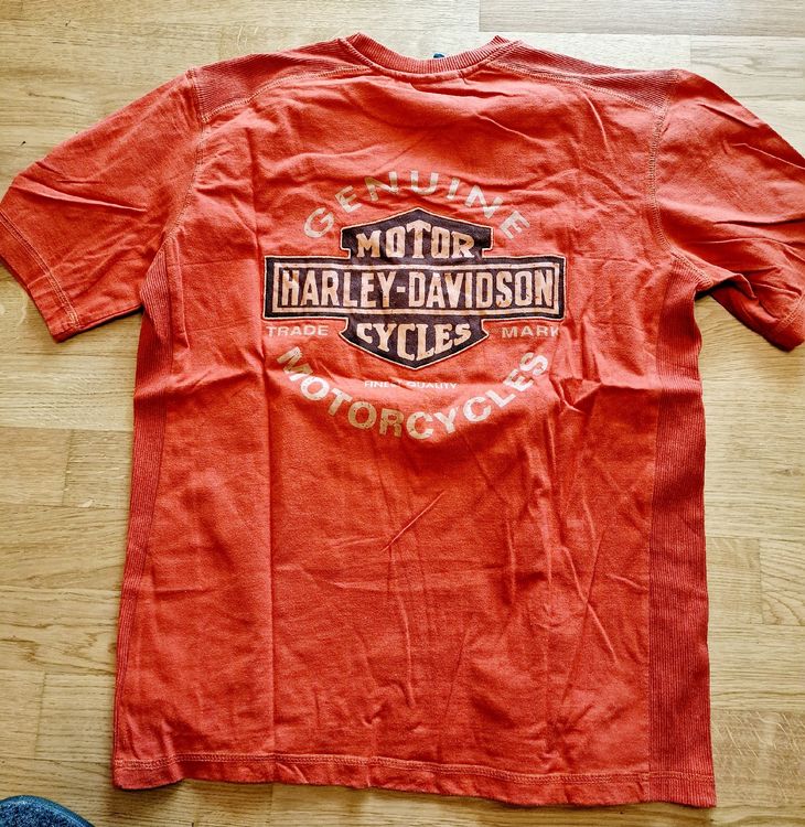 Harley-Davidson T-shirt: harley davidso tshirt orange GR.M – Usato da wetzikon venduto da Bestedienste 1