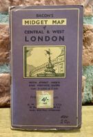 1950er - BACON’S LONDON Midget Map Strassenkarte England