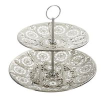 Etagere Mandala Metall H: 23cm D: 25cm silberfarbig