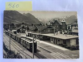 alte Ansichtskarte Bahnhof Gstaad-Saanen 1939