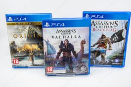 AC Origins, AC Valhalla & Assassin's Creed IV PS4 Trio
