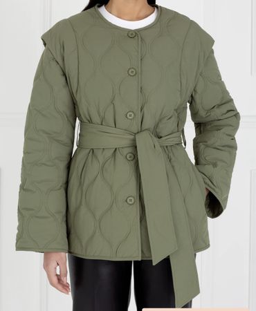 Jacke Olivgrün mit Gürtel - Grösse XS