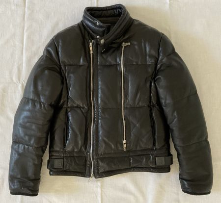 Veste Puffer Cuir Vintage Dirk Bikkembergs Double Zip IT 48