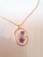 Kette goldfarben mit Blumen Anhänger violett neu🪻💜