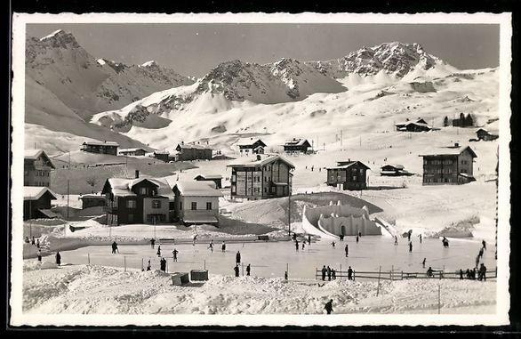 Ansichtskarten: AK Inner-Arosa, Blick auf die Eisbahn – Gebraucht aus Berlin von bartko-reher