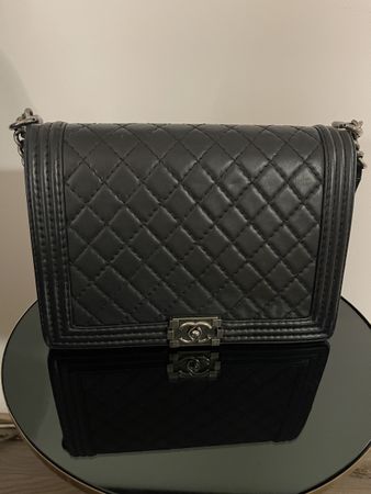 Chanel Boy Jumbo in Black Calf Leather