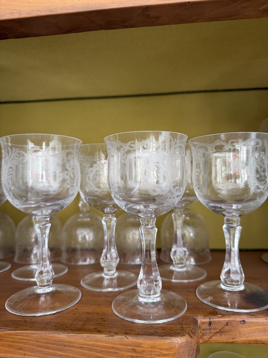 Rosenthal Bicchieri: Vintage Weingläser mit Blütendekor, Rosenthal. – Usato da Zürich venduto da CeFiVu 1