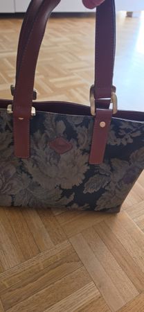 Handtasche "i santi" floral braun Leder Neuwertig