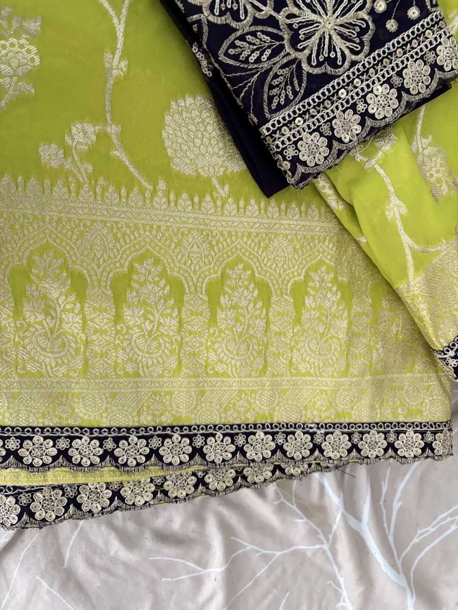 Vestiti: Indisches Saree Set hellgrün bestickt neu – Nuovo e nell'imballaggio originale da Bösingen venduto da ash_jnn8 1
